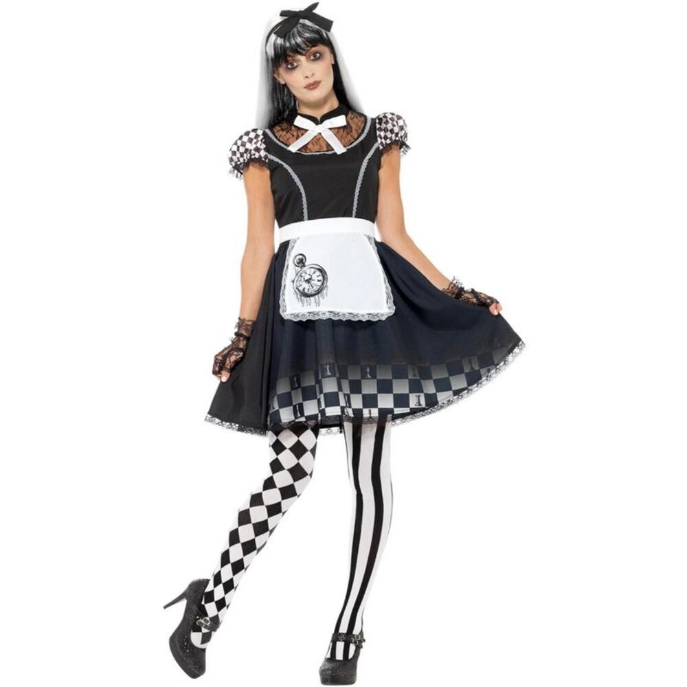 Smiffys Womens/Ladies Alice Gothic Costume Set / Black/White